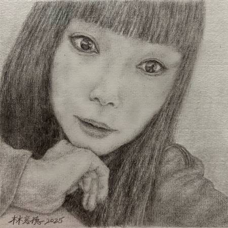 林容德-女子人像素描Portrait of a woman