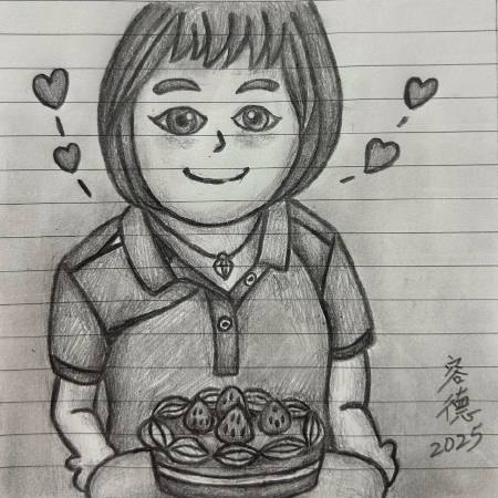 林容德-Q板客製化女子人像素描