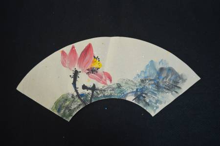 尤景正-扇面荷花