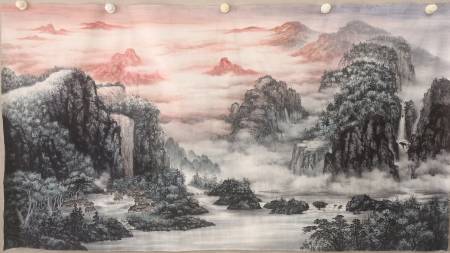 陳勰-《赤霞染嶂，烟溪隐庐》
