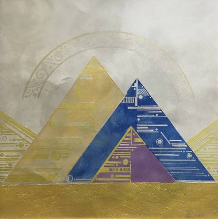 劉肖蘭-夢想的金銀地(畫作充滿金屬光澤)