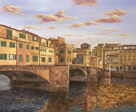 吳家綾-傍晚的老橋在佛羅倫斯 Old Bridge At Nightfall, in Florence