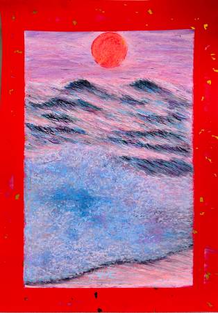 徐小萍-紅暈下的光海（藝術春聯）