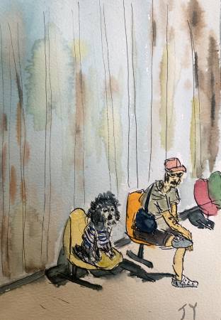 楊約翰-與小狗在等咖啡