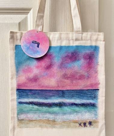 徐小萍-粉色光海藝術展—手繪粉光帆布袋