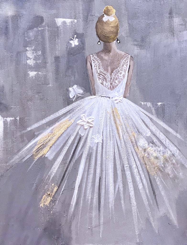 艾瑪畫室-《著婚紗的新娘》金箔畫