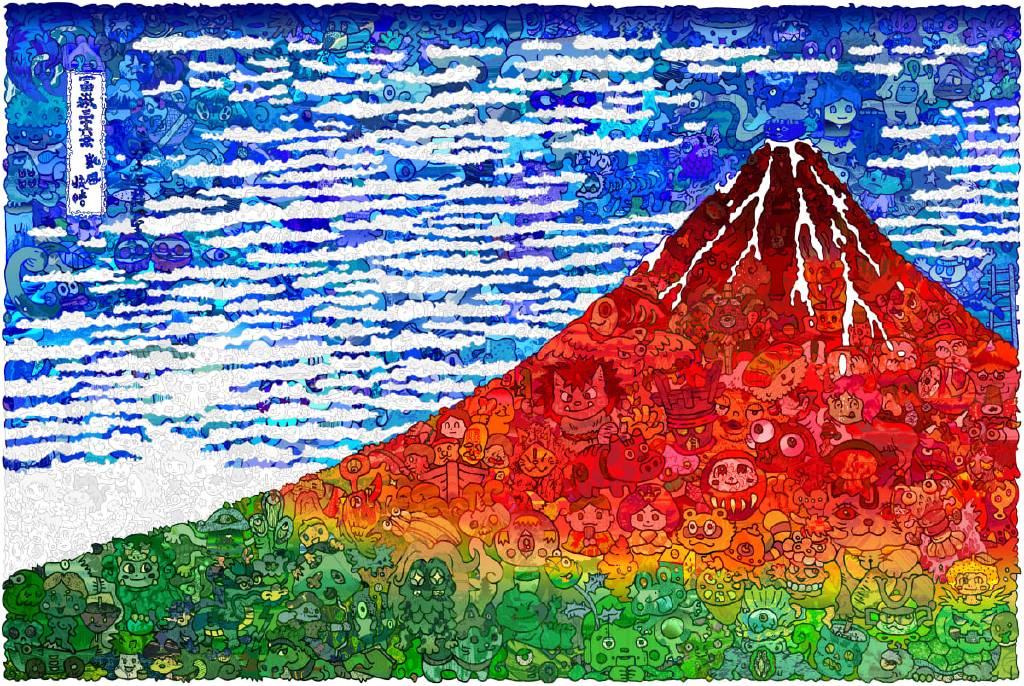 多納藝術-浮世繪-紅富士山：凱風快晴《富嶽三十六景》