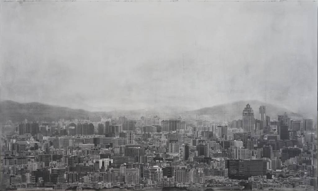 多納藝術-台北城系列-從內湖山上看台北城 2