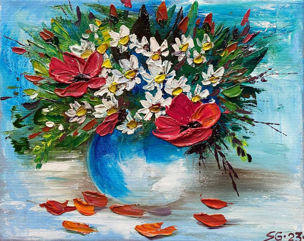 葛拉娜-Bouquet with poppies