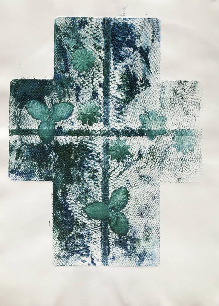 鄭素雲-十字架,實物凸版版畫