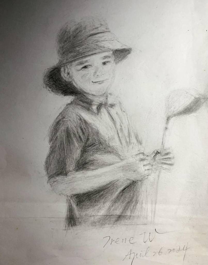 Irene W-a quick sketch - a boy with a golf club