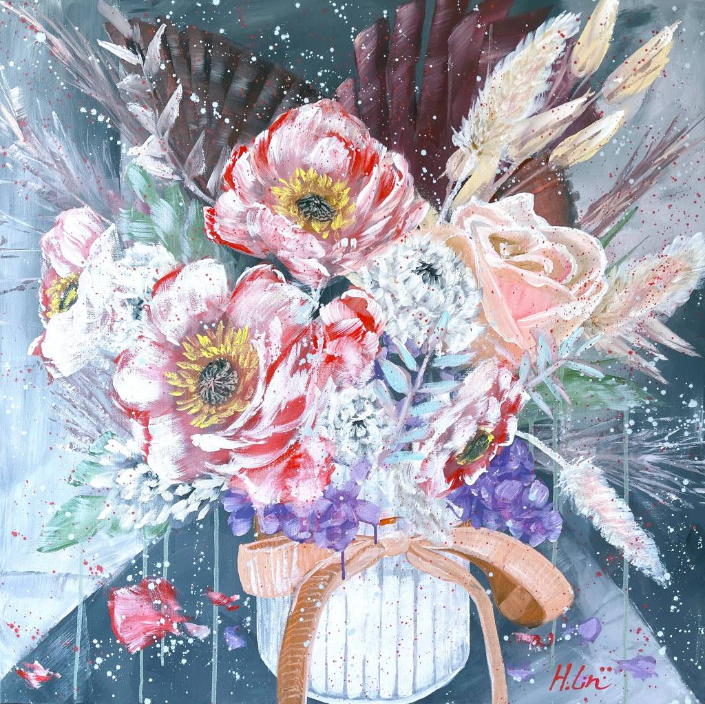 林昕-錦繡前程 – 罌粟花,兔尾草,玫瑰,繡球 與 紙雛菊 { Life is a Gift }