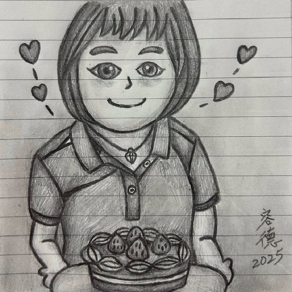 林容德-Q板客製化女子人像素描