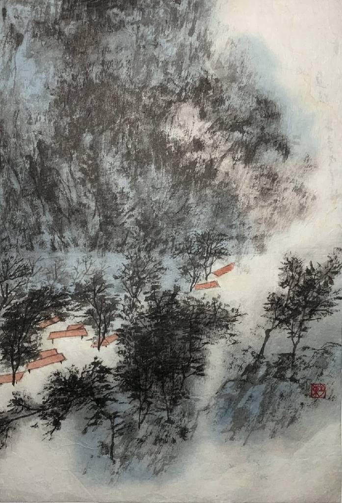 匋東-明陳琛題雲深處小景