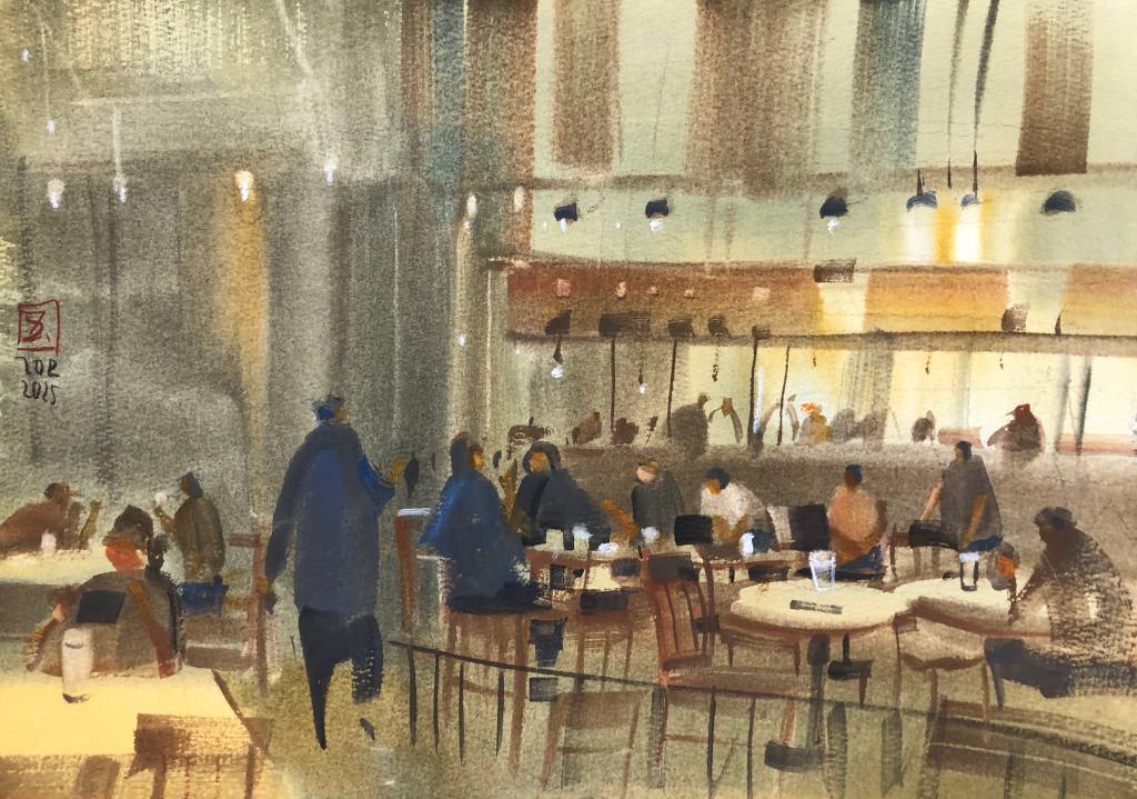 傅遠超-咖啡店寫生