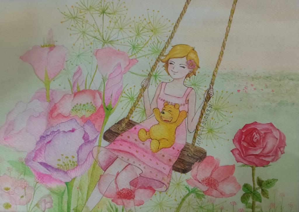 沈英英-花海中盪鞦韆