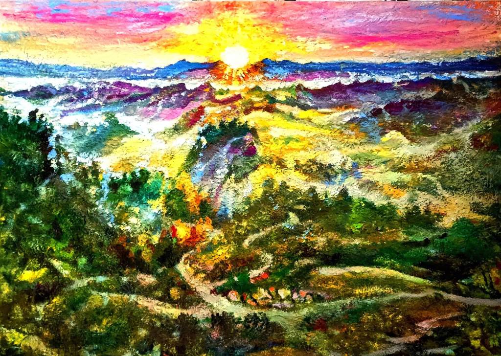 吳順良-二寮日出台灣山景