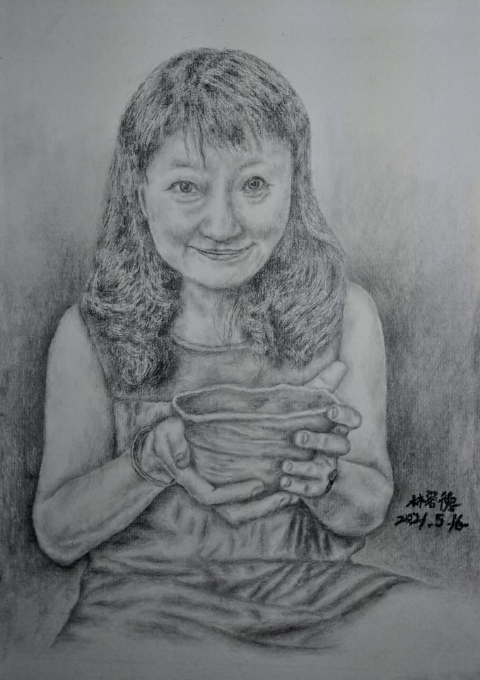 國立後壁高中 音樂教師 楊千慧 人像素描 National Houbi High School music teacher Yang Qianhui portrait sketch