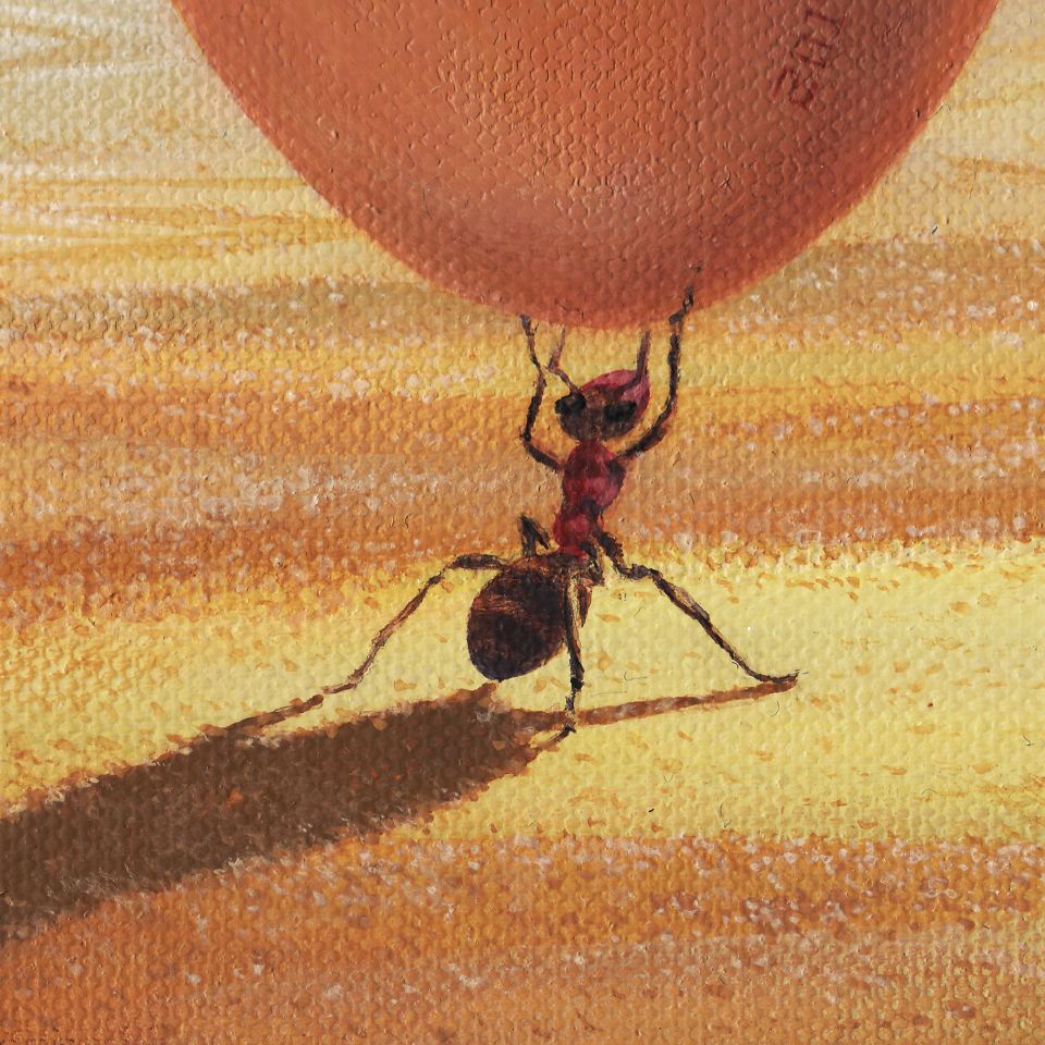 扛著蛋在沙漠中孤獨前進的螞蟻