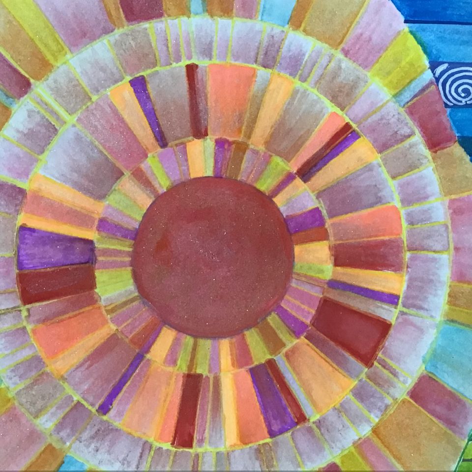 太陽帶有顏料亮粉